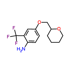 4-(Tetrahydro-2H-pyran-2-ylmethoxy)-2-(trifluoromethyl)aniline Structure