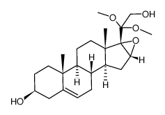 20,20-dimethoxy-16α,17α-epoxypregn-5-ene-3β,21-diol-20-one结构式