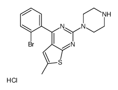 4-(2-bromophenyl)-6-methyl-2-piperazin-1-ylthieno[2,3-d]pyrimidine,hydrochloride Structure