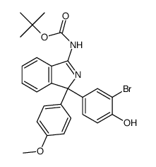 [3-(3-bromo-4-hydroxy-phenyl)-3-(4-methoxy-phenyl)-3H-isoindol-1-yl]-carbamic acid tert-butyl ester结构式