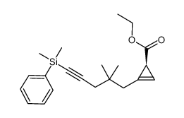 (1S)-ethyl 2-[5-(dimethyl(phenyl)silyl)-2,2-dimethylpent-4-ynyl]cycloprop-2-ene-1-carboxylate结构式