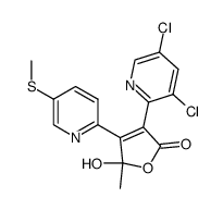 3-(3,5-dichloro-pyridin-2-yl)-5-hydroxy-5-methyl-4-(5-methylsulfanyl-pyridin-2-yl)-5H-furan-2-one结构式