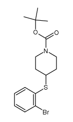 4-(2-bromo-phenylsulfanyl)-piperidine-1-carboxylic acid tert-butyl ester结构式