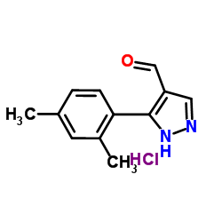 5-(2,4-Dimethylphenyl)-1H-pyrazole-4-carbaldehyde hydrochloride (1:1) Structure