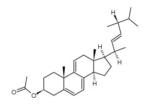3β-acetoxy-ergosta-5,7,9(11),22t-tetraene结构式