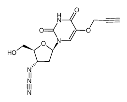 3'-azido-2',3'-dideoxy-5-(2-propynyloxy)uridine Structure