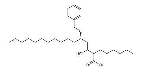 (5R)-5-(benzyloxy)-3-hydroxy-2-hexylhexadecanoic acid结构式