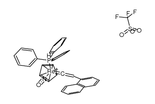 sc-{(η5-C5H5)Re(NO)(PPh3)(CCH(1-C10H7))}(CF3SO3) Structure