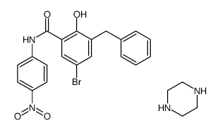 3-benzyl-5-bromo-2-hydroxy-N-(4-nitrophenyl)benzamide,piperazine Structure