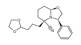 (3R,5R,8aR)-5-(3-(1,3-dioxolan-2-yl)propyl)-3-phenylhexahydro-2H-oxazolo[3,2-a]pyridine-5-carbonitrile结构式