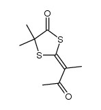(E)-5,5-dimethyl-2-(3-oxobutan-2-ylidene)-1,3-dithiolan-4-one Structure