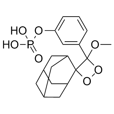 3-(2'-螺旋金刚烷)-4-甲氧基-4-(3''-磷酰氧基)苯-1,2-二氧杂环丁烷结构式