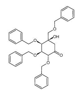 (2R,3S,4R,5R)-2,3,4-tris(benzyloxy)-5-((benzyloxy)methyl)-5-hydroxycyclohexanone结构式