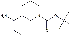 3-(1-氨基丙基)哌啶-1-甲酸叔丁酯结构式