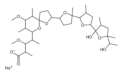 sodium,4-[2-[5-[5-[2-hydroxy-5-(1-hydroxyethyl)-3,5-dimethyloxolan-2-yl]-3-methyloxolan-2-yl]-5-methyloxolan-2-yl]-9-methoxy-8,10-dimethyl-1,6-dioxaspiro[4.5]decan-7-yl]-3-methoxy-2-methylpentanoate结构式