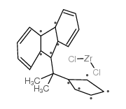 Isopropylidene(cyclopentadienyl-9-fluorenyl) zirconium dichloride Structure