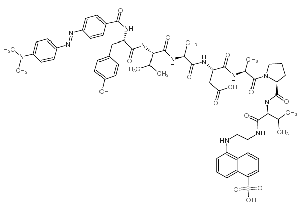 DABCYL-Tyr-Val-Ala-Asp-Ala-Pro-Val-EDANS trifluoroacetate salt Structure