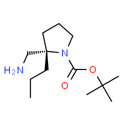 (2S)-2-(氨基甲基)-2-丙基吡咯烷-1-羧酸叔丁酯结构式