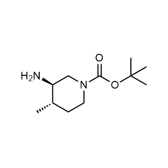 (3R,4S)-叔丁基3-氨基-4-甲基哌啶-1-羧酸酯结构式
