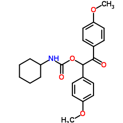 环己基氨基甲酸1,2-双(4-甲氧基苯基)-2-氧乙酯结构式