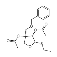 ethyl 2,3-di-O-acetyl-3-C-(benzyloxymethyl)-1-thio-α/β-D-erythrofuranoside Structure