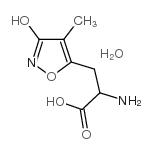 (R,s)-2-氨基-3-(3-羟基-4-甲基-5-异噁唑)丙酸 水合物结构式