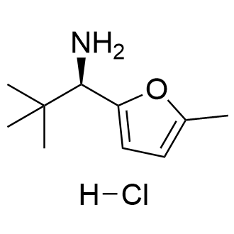 (R)-2,2-二甲基-1-(5-甲基呋喃-2-基)丙-1-胺盐酸盐结构式