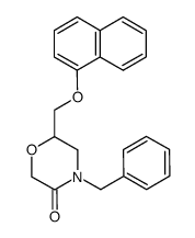 4-benzyl-6-naphthalen-1-yloxymethyl-morpholin-3-one结构式