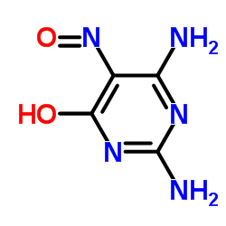 2,6-diamino-5-nitrosopyrimidin-4-ol structure