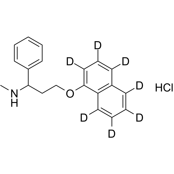 (Rac)-N-desmethyl Dapoxetine-d7 hydrochloride结构式