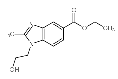 1-(2-羟基乙基)-2-甲基-1H-苯并咪唑-5-羧酸乙酯结构式