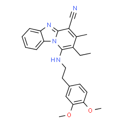 1-((3,4-dimethoxyphenethyl)amino)-2-ethyl-3-methylbenzo[4,5]imidazo[1,2-a]pyridine-4-carbonitrile picture