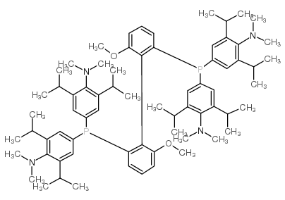 (R)-(+)-2,2'-双[双(3,5-二丙基-4-二甲氨基)膦基]-6,6'-二甲氧基-1,1'-联苯结构式