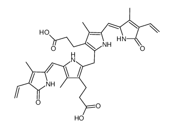 2,18-Divinyl-1,10,19,22,23,24-hexahydro-3,7,13,17-tetramethyl-1,19-dioxo-21H-biline-8,12-dipropionic acid Structure