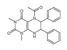 2,4(1H,3H)-Pteridinedione,5-acetyl-5,6,7,8-tetrahydro-1,3-dimethyl-6,7-diphenyl-结构式