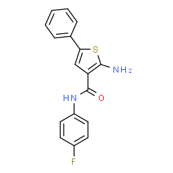 2-氨基-N-(4-氟苯基)-5-苯基噻吩-3-甲酰胺结构式