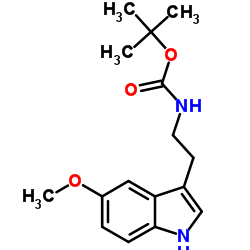 3-[2-[(tert-butyloxycarbonyl)amino]ethyl]-5-methoxy-1H-indole结构式