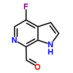 1H-吡咯并[2,3-c]吡啶-7-羧醛, 4-氟-结构式