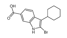 2-溴-3-环己基-1H-吲哚-6-羧酸结构式