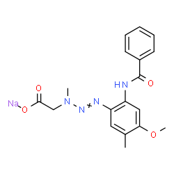 sodium [3-(4-benzamido-6-methoxy-m-tolyl)-1-methyl-2-triazeno]acetate Structure