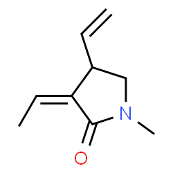 2-Pyrrolidinone, 4-ethenyl-3-ethylidene-1-methyl-, (3Z)-(+)- (9CI) Structure