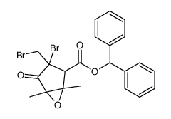benzhydryl 3-bromo-3-(bromomethyl)-1,5-dimethyl-2-oxo-6-oxabicyclo[3.1.0]hexane-4-carboxylate结构式