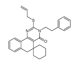 3-(2-phenylethyl)-2-prop-2-enylsulfanylspiro[6H-benzo[h]quinazoline-5,1'-cyclohexane]-4-one结构式
