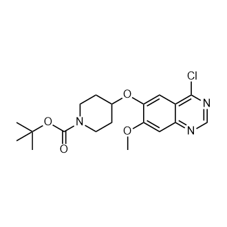叔-丁基 4-((4-氯-7-甲氧基喹唑啉-6-基)氧代)哌啶-1-甲酸基酯结构式