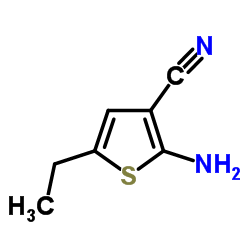 2-氨基-5-乙基噻吩-3-甲腈结构式