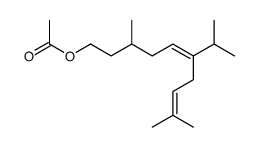 (E)-3,9-Dimethyl-6-isopropyl-5,8-decadien-1-ol acetate结构式