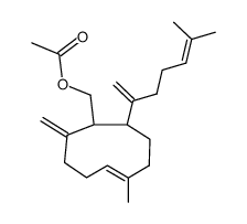 1-Methyl-7-(5-methyl-1-methylene-4-hexenyl)-5-methylene-1-cyclononene-6-methanol acetate Structure