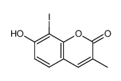 7-Hydroxy-8-iodo-3-methyl-2H-1-benzopyran-2-one Structure
