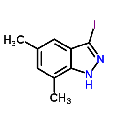3-碘-5,7-二甲基 (1h)吲唑结构式