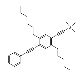 [2-(2,5-dihexyl-4-(phenylethynyl)phenyl)ethynyl](trimethyl)silane Structure